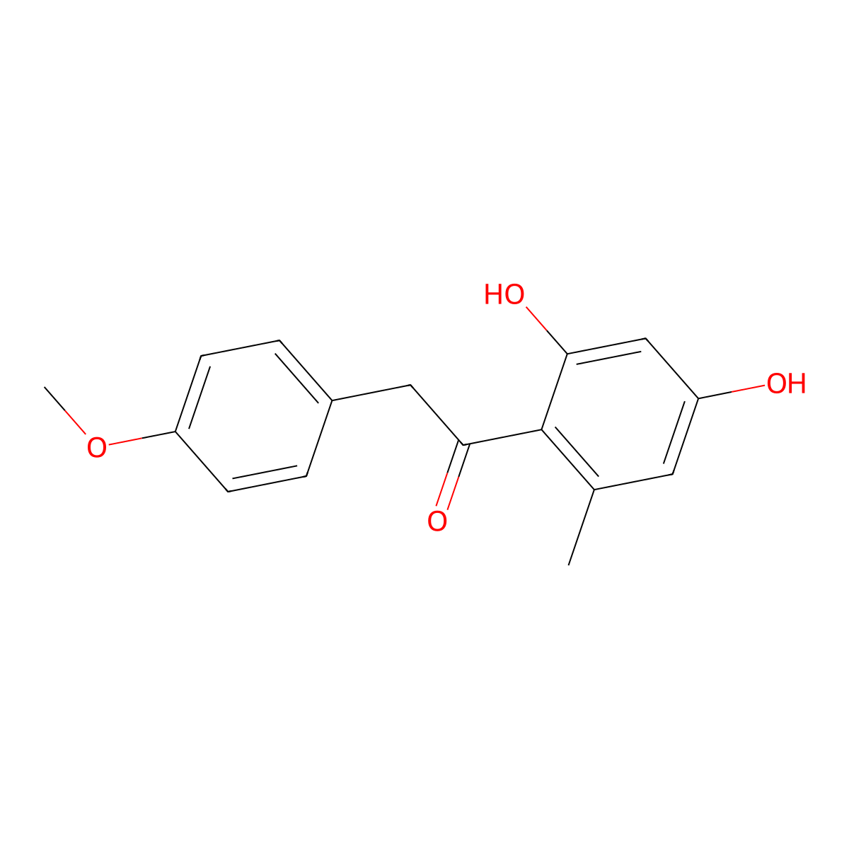1-(2,4-Dihydroxy-6-methylphenyl)-2-(4-methoxyphenyl)ethanone molecular structure, CAS 15485-71-9