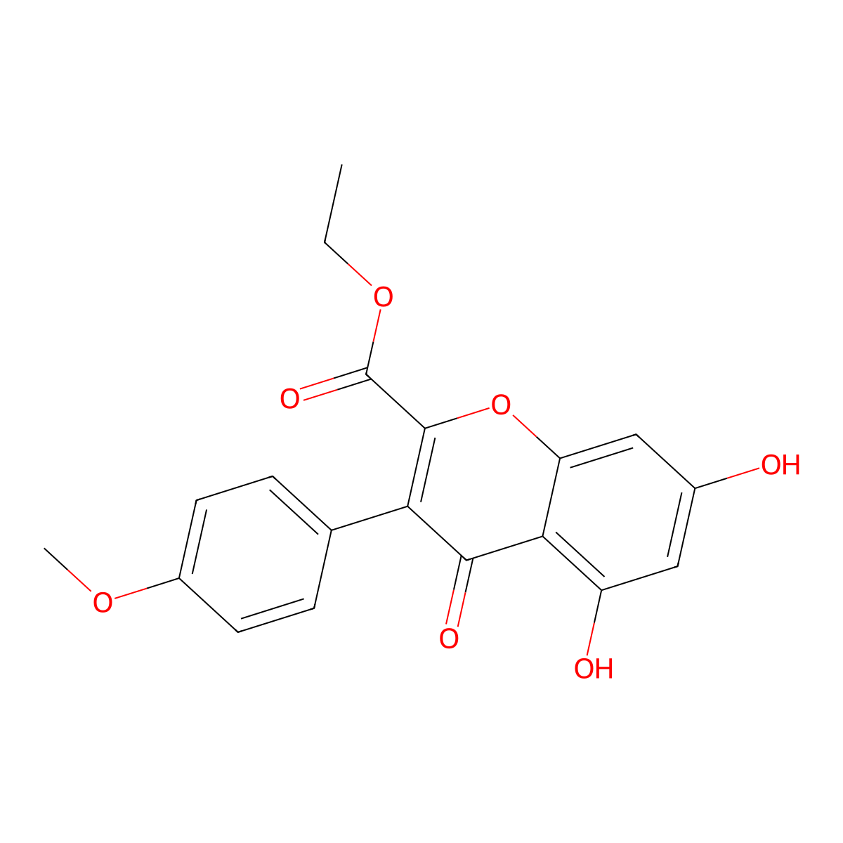 2-Carbethoxy-5,7-dihydroxy-4'-methoxyisoflavone molecular structure, CAS 15485-76-4