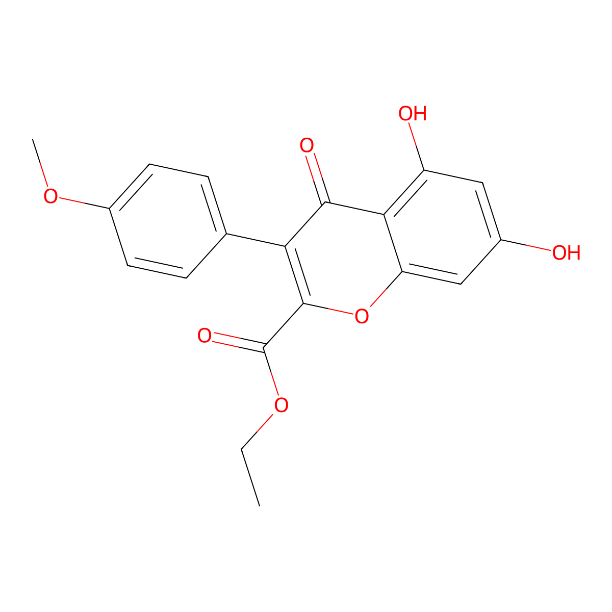 2-Carbethoxy-5,7-dihydroxy-4'-methoxyisoflavone molecular structure, CAS 15485-76-4