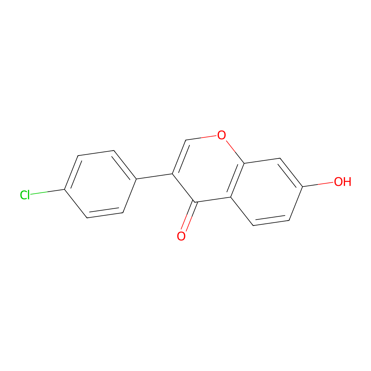 3-(4-chlorophenyl)-7-hydroxy-4H-chromen-4-one molecular structure, CAS 15485-81-1