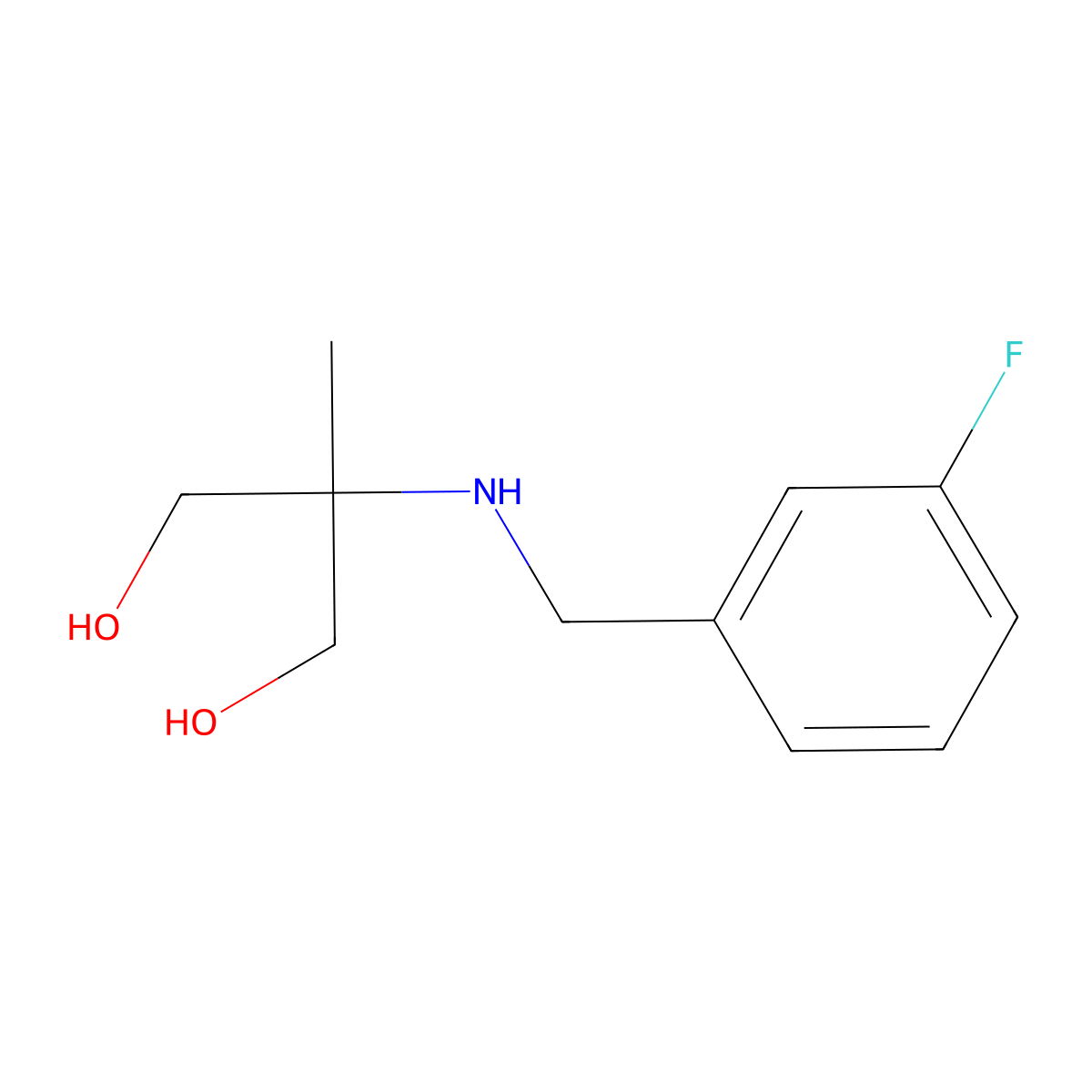 2-{[(3-Fluorophenyl)methyl]amino}-2-methylpropane-1,3-diol molecular structure, CAS 1548507-08-9
