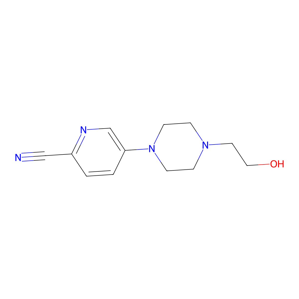5-[4-(2-Hydroxyethyl)piperazin-1-yl]pyridine-2-carbonitrile molecular structure, CAS 1548507-55-6
