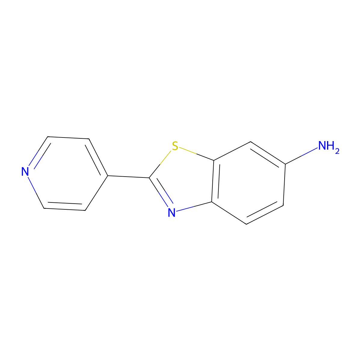 2-Pyridin-4-yl-benzothiazol-6-ylamine molecular structure, CAS 154851-85-1