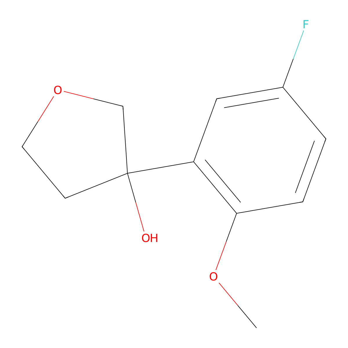3-(5-Fluoro-2-methoxyphenyl)tetrahydro-3-furanol molecular structure, CAS 1548511-72-3
