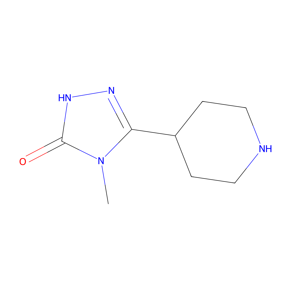 4-Methyl-3-(piperidin-4-yl)-1H-1,2,4-triazol-5(4H)-one molecular structure, CAS 1548524-32-8
