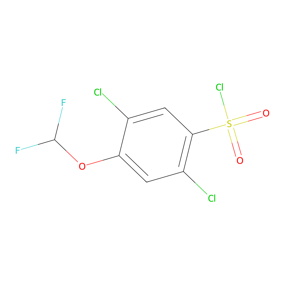 2,5-Dichloro-4-(difluoromethoxy)benzene-1-sulfonyl chloride molecular structure, CAS 1548532-20-2