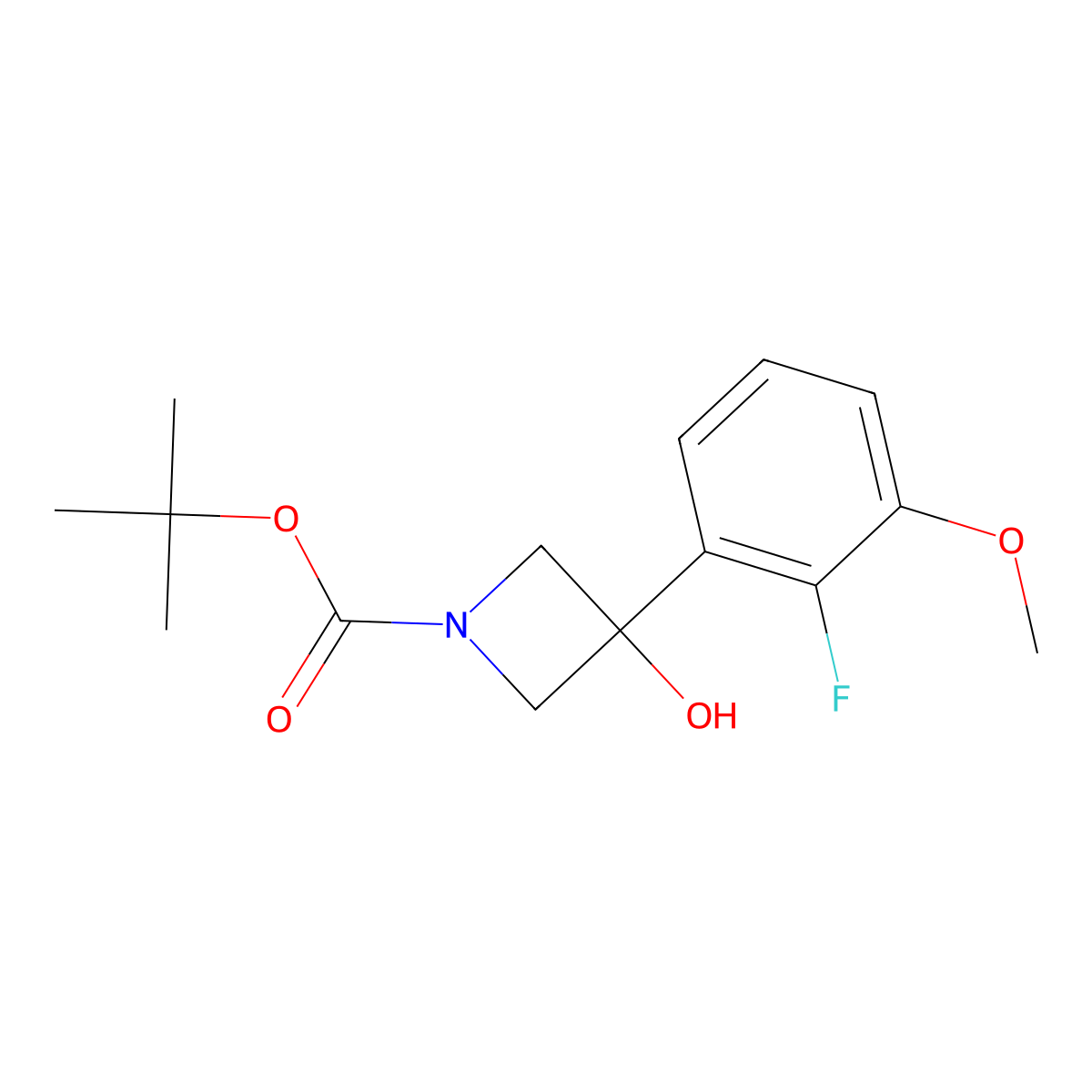 tert-Butyl 3-(2-fluoro-3-methoxyphenyl)-3-hydroxyazetidine-1-carboxylate molecular structure, CAS 1548553-38-3
