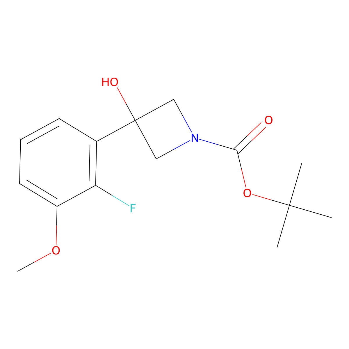 tert-Butyl 3-(2-fluoro-3-methoxyphenyl)-3-hydroxyazetidine-1-carboxylate molecular structure, CAS 1548553-38-3