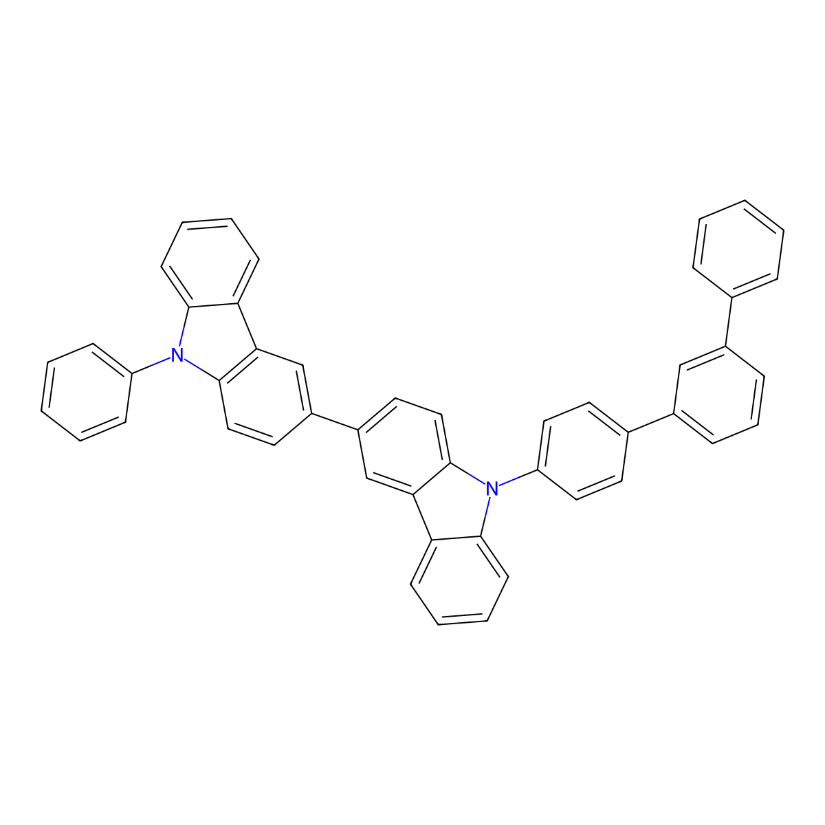 9-([1,1':3',1''-Terphenyl]-4-yl)-9'-phenyl-9H,9'H-3,3'-bicarbazole molecular structure, CAS 1548581-40-3