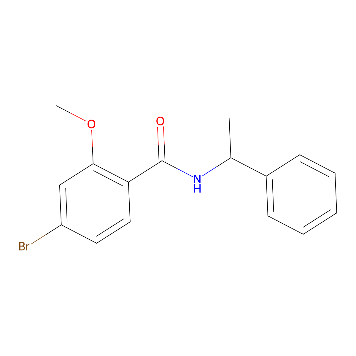 4-Bromo-2-methoxy-N-(1-phenylethyl)benzamide molecular structure, CAS 1548586-07-7