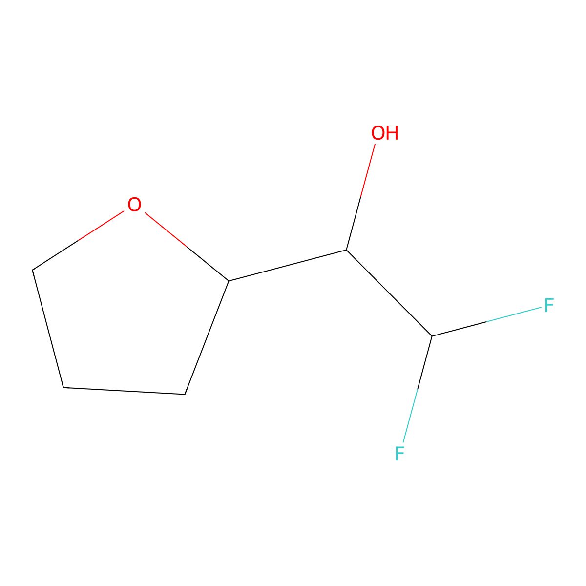 2,2-Difluoro-1-(oxolan-2-yl)ethan-1-ol molecular structure, CAS 1548587-39-8