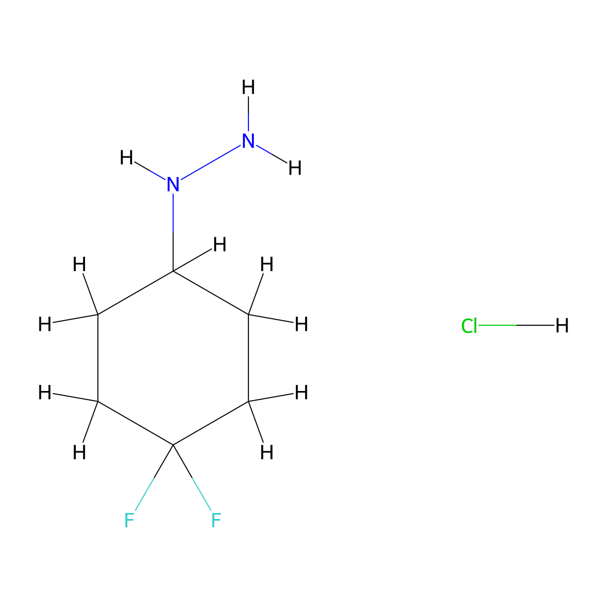 (4,4-Difluorocyclohexyl)hydrazine hydrochloride molecular structure, CAS 1548590-10-8