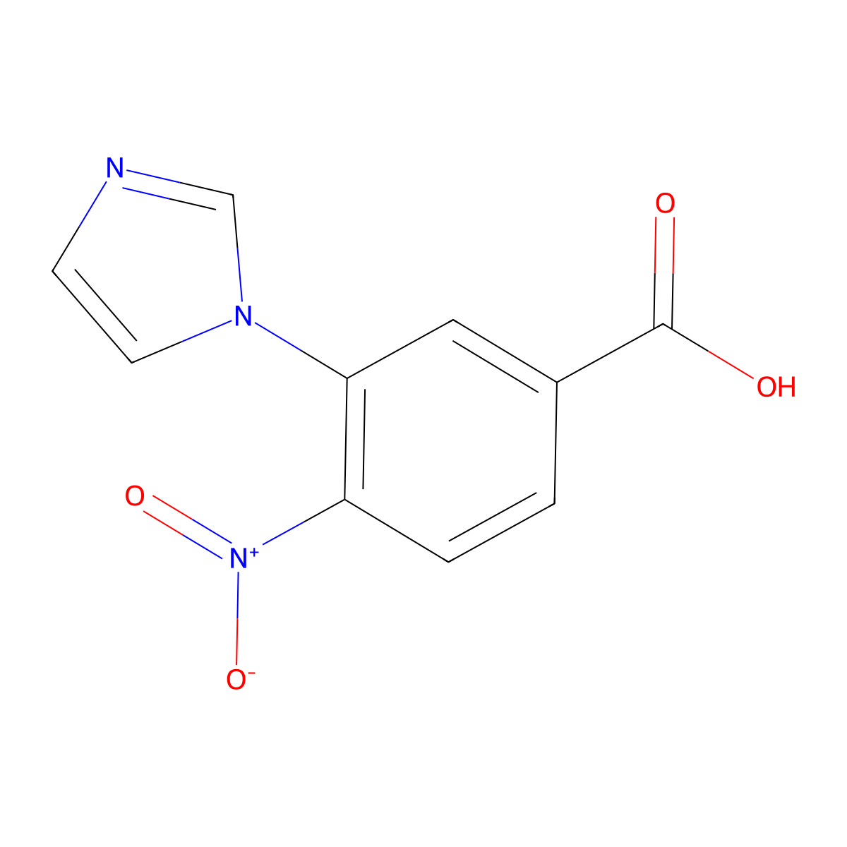 3-(1H-imidazol-1-yl)-4-nitrobenzoic acid molecular structure, CAS 1548592-76-2