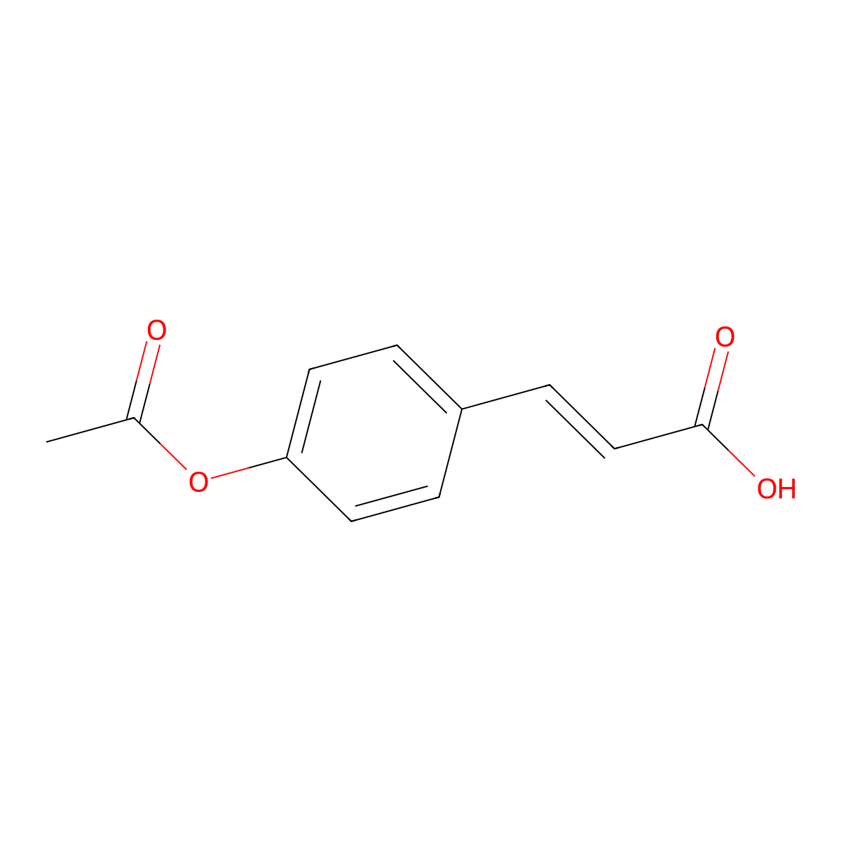 4-Acetoxycinnamic acid molecular structure, CAS 15486-19-8