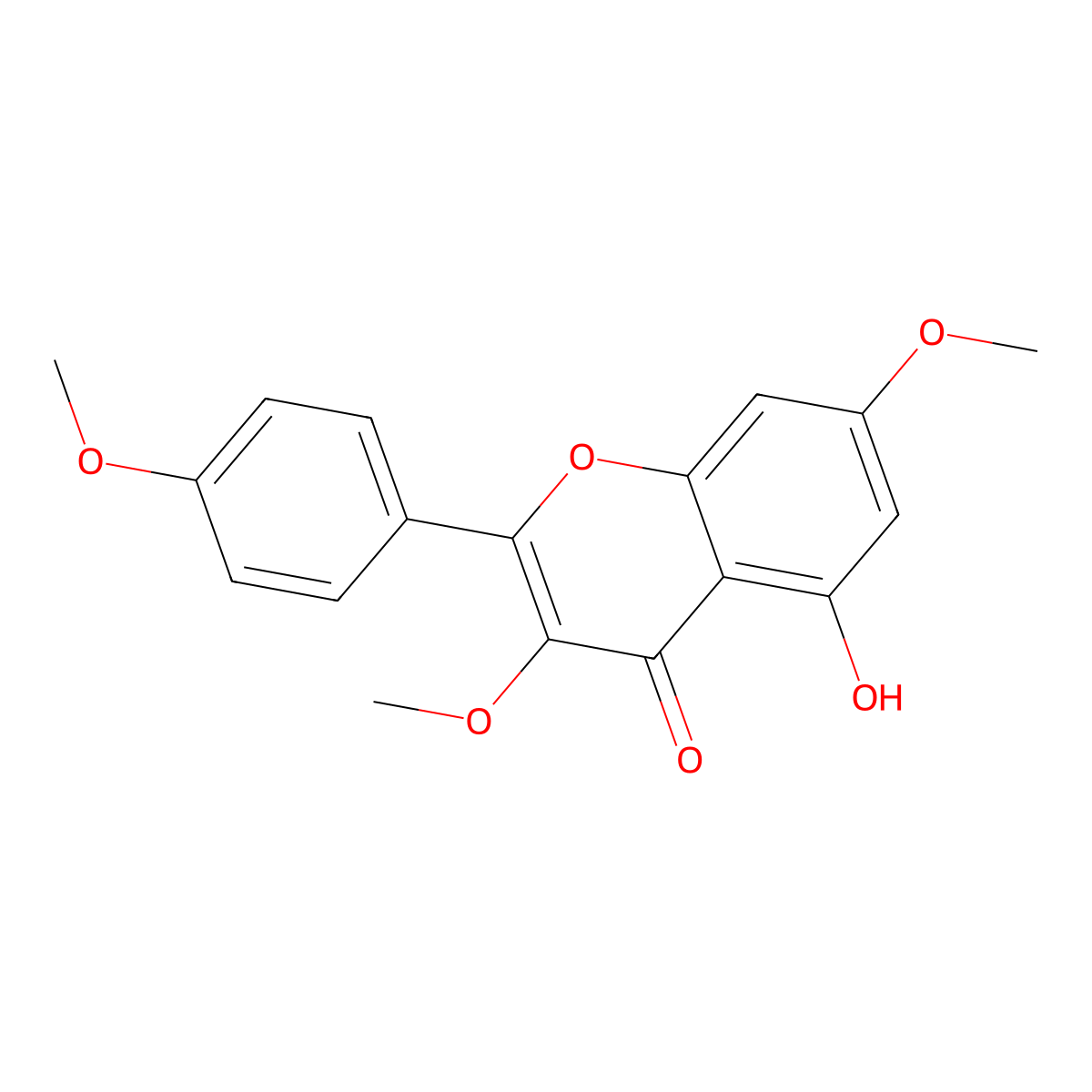5-Hydroxy-3,7,4'-trimethoxyflavone molecular structure, CAS 15486-34-7