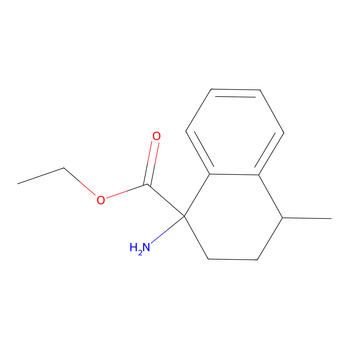 Ethyl 1-amino-4-methyl-1,2,3,4-tetrahydronaphthalene-1-carboxylate molecular structure, CAS 1548601-09-7