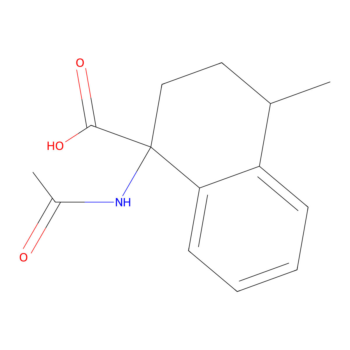 1-Acetamido-4-methyl-1,2,3,4-tetrahydronaphthalene-1-carboxylic acid molecular structure, CAS 1548601-16-6