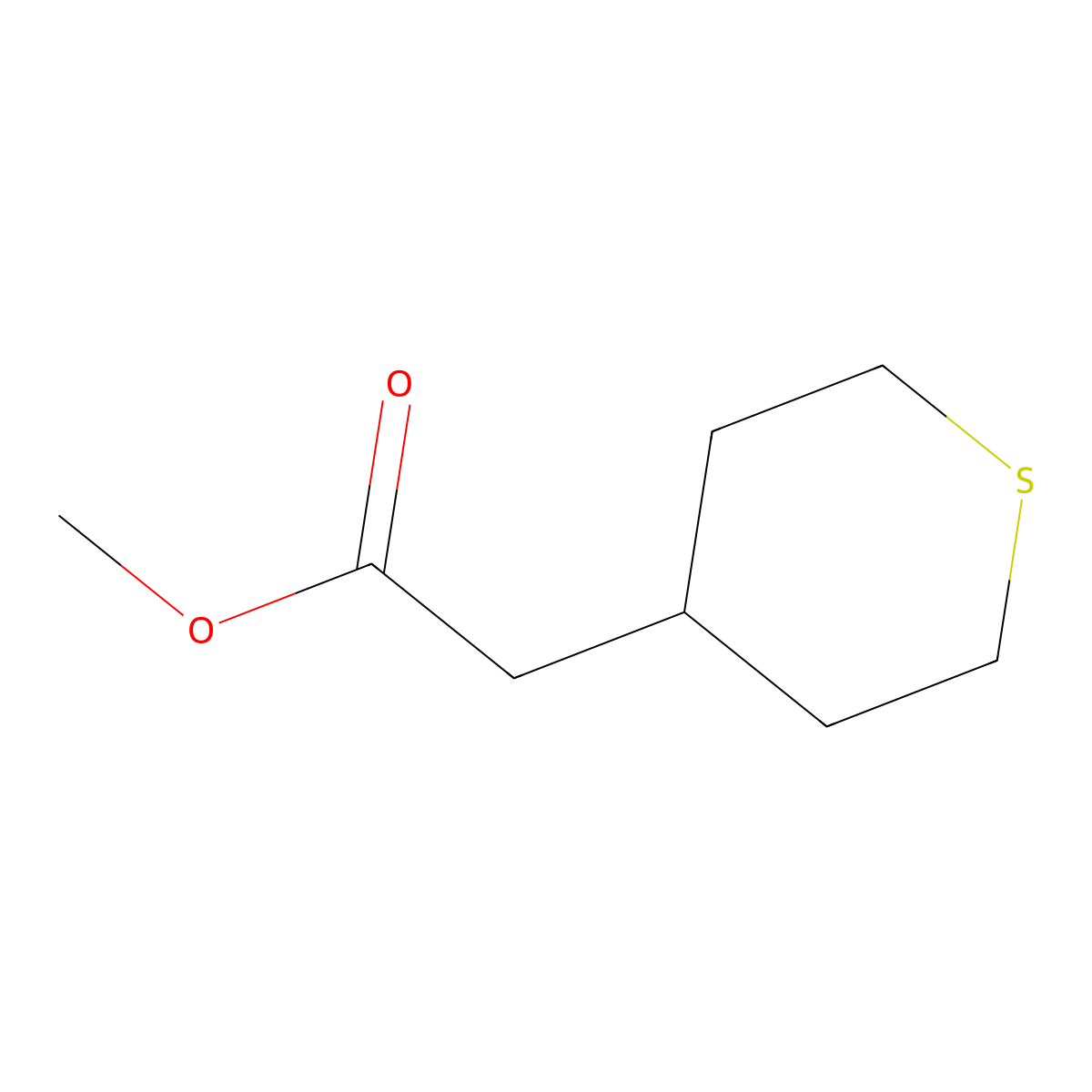 Methyl 2-(thian-4-yl)acetate molecular structure, CAS 1548627-52-6