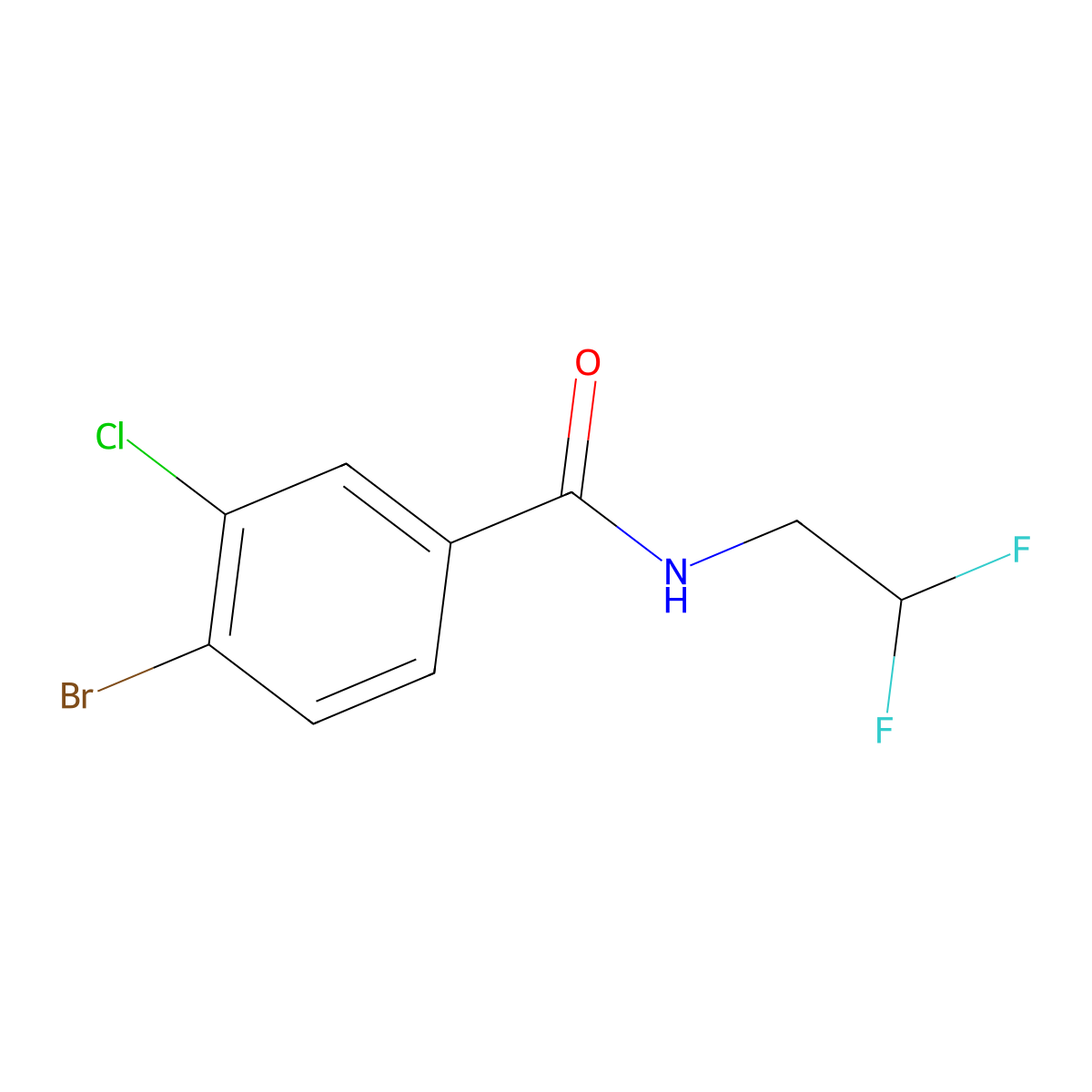 4-Bromo-3-chloro-N-(2,2-difluoroethyl)benzamide molecular structure, CAS 1548628-25-6