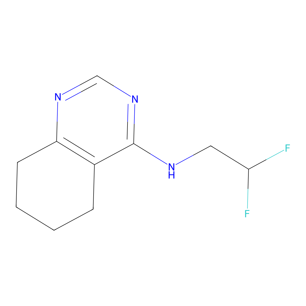 N-(2,2-difluoroethyl)-5,6,7,8-tetrahydroquinazolin-4-amine molecular structure, CAS 1548629-27-1