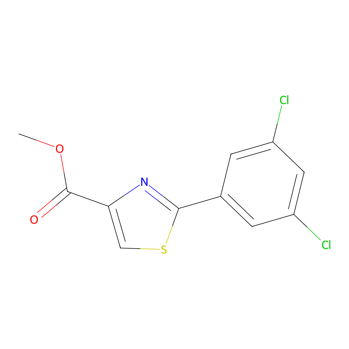 Methyl 2-(3,5-dichlorophenyl)thiazole-4-carboxylate molecular structure, CAS 1548643-66-8