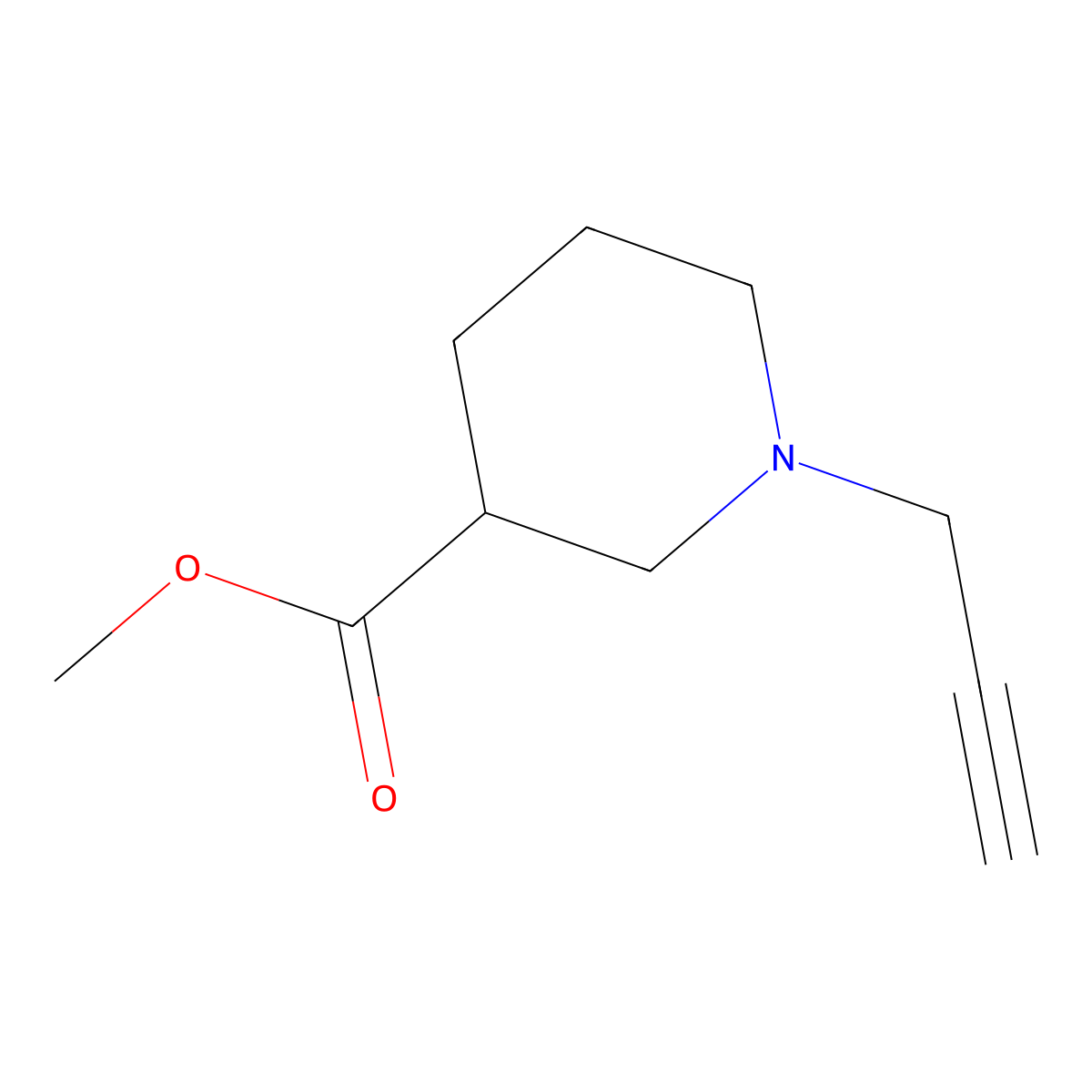 Methyl 1-(prop-2-yn-1-yl)piperidine-3-carboxylate molecular structure, CAS 1548668-14-9