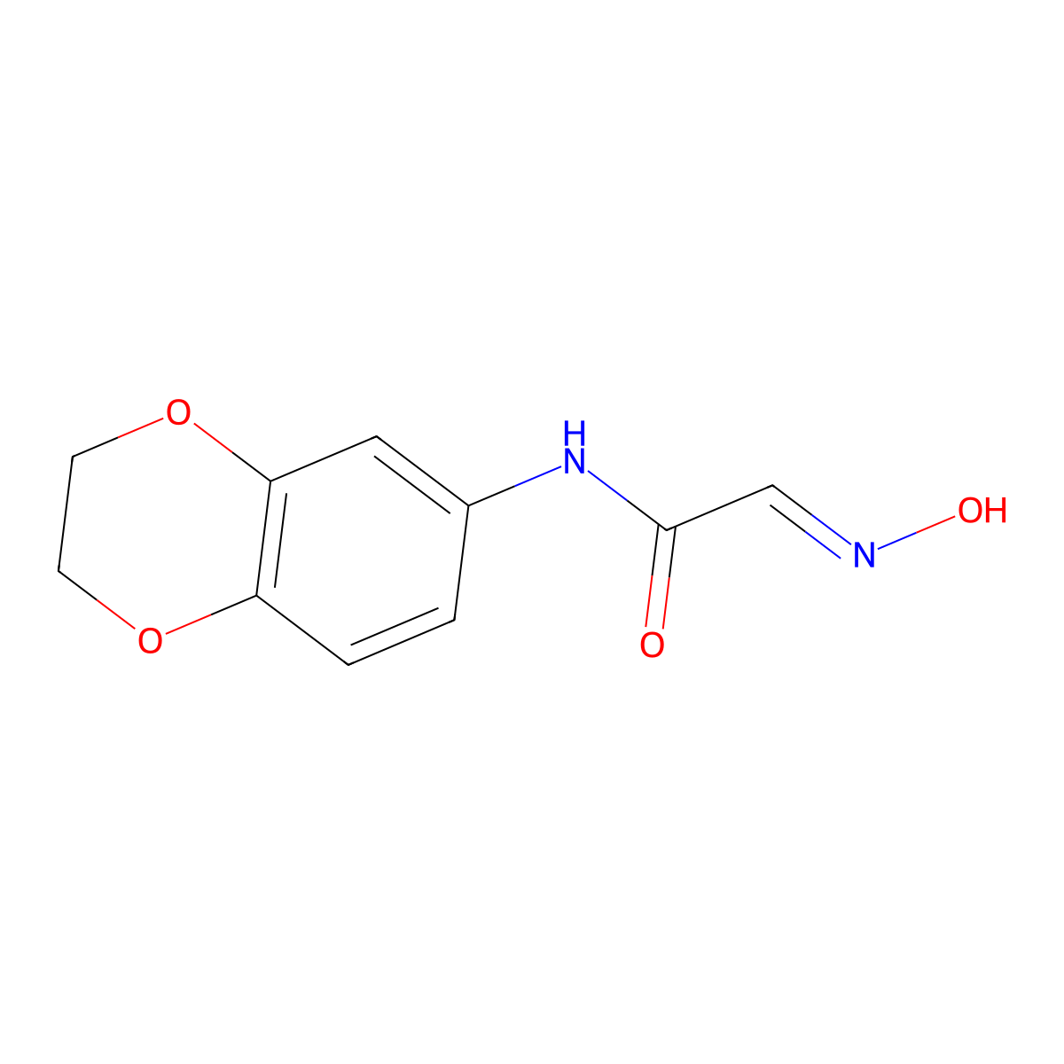 N-(2,3-dihydro-1,4-benzodioxin-6-yl)-2-(N-hydroxyimino)acetamide molecular structure, CAS 154869-12-2
