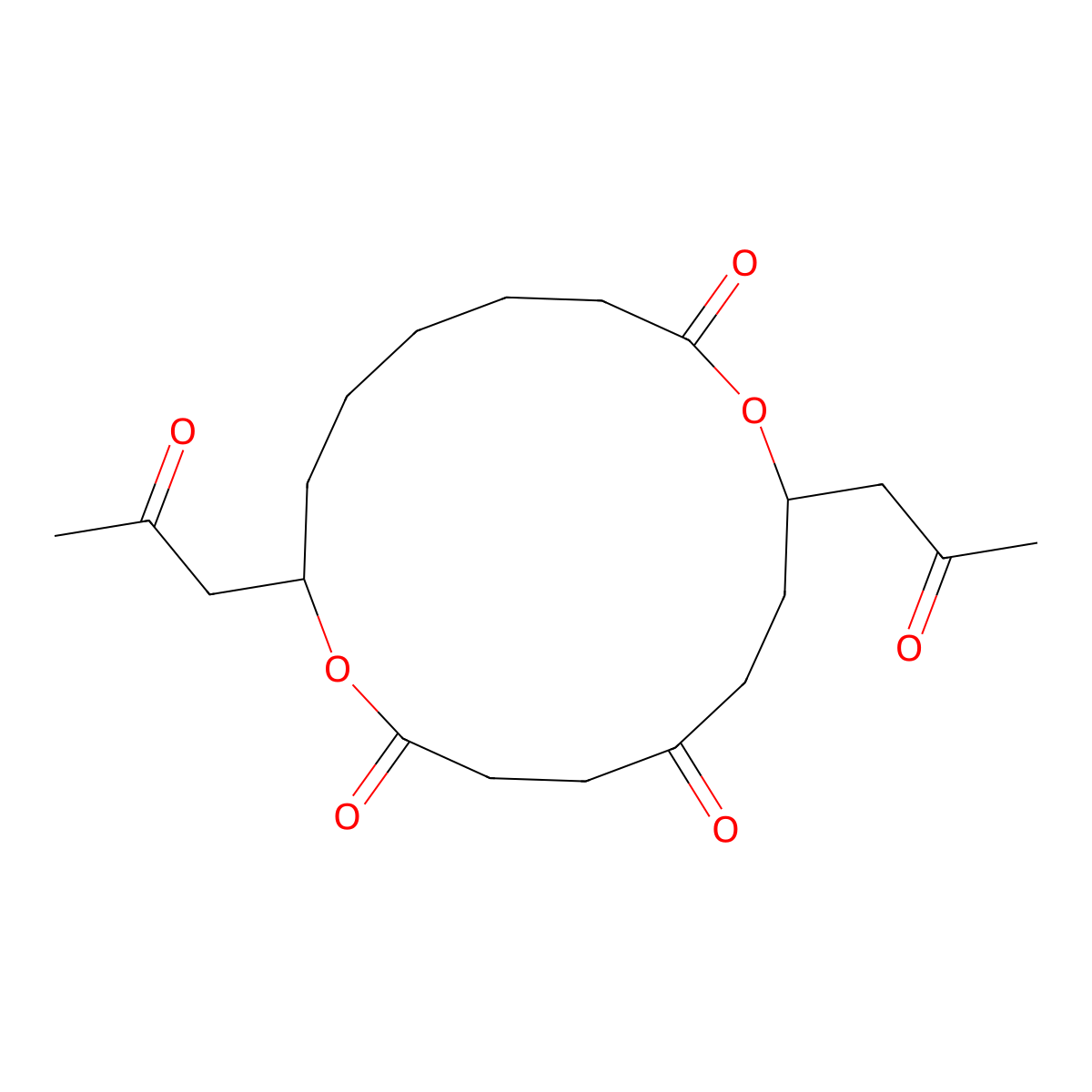 (8S-(8R*,16R*))-8,16-Bis(2-oxopropyl)-1,9-dioxacyclohexadecane-2,5,10-trione molecular structure, CAS 154869-43-9