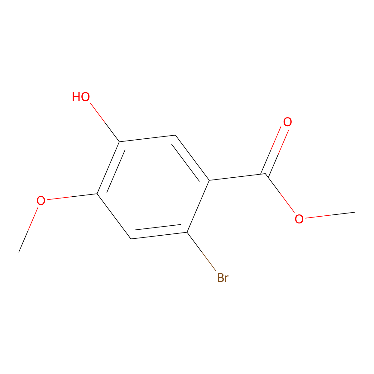 Methyl 2-bromo-5-hydroxy-4-methoxybenzoate molecular structure, CAS 1548711-54-1