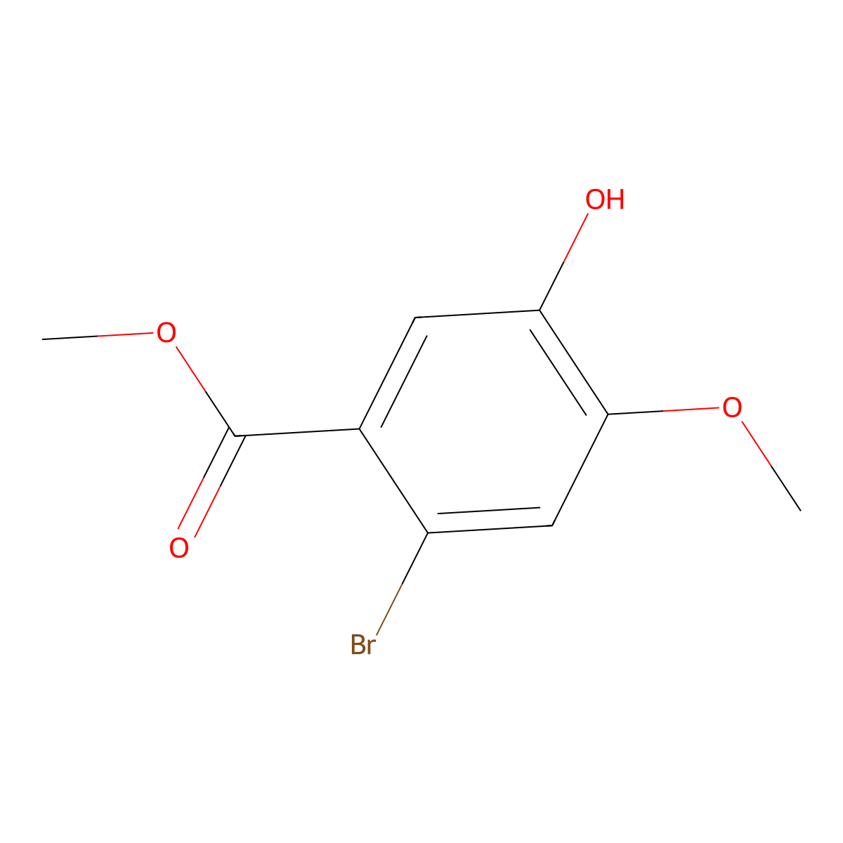 Methyl 2-bromo-5-hydroxy-4-methoxybenzoate molecular structure, CAS 1548711-54-1