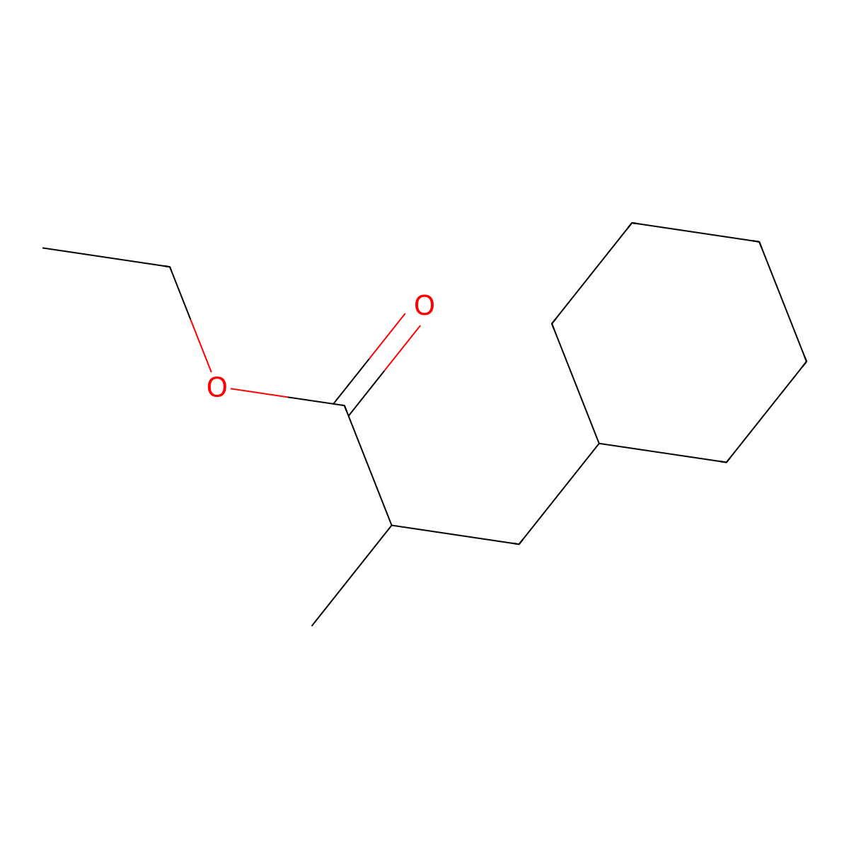 Ethyl 3-cyclohexyl-2-methylpropanoate molecular structure, CAS 154874-36-9