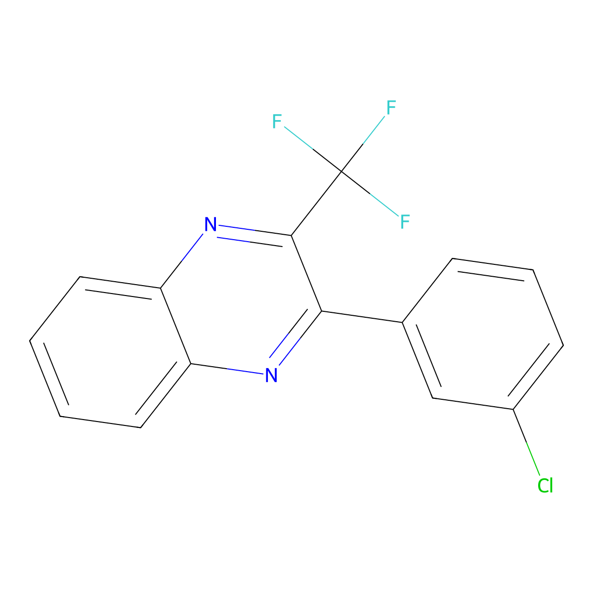 2-(3-Chlorophenyl)-3-(trifluoromethyl)quinoxaline molecular structure, CAS 154875-93-1