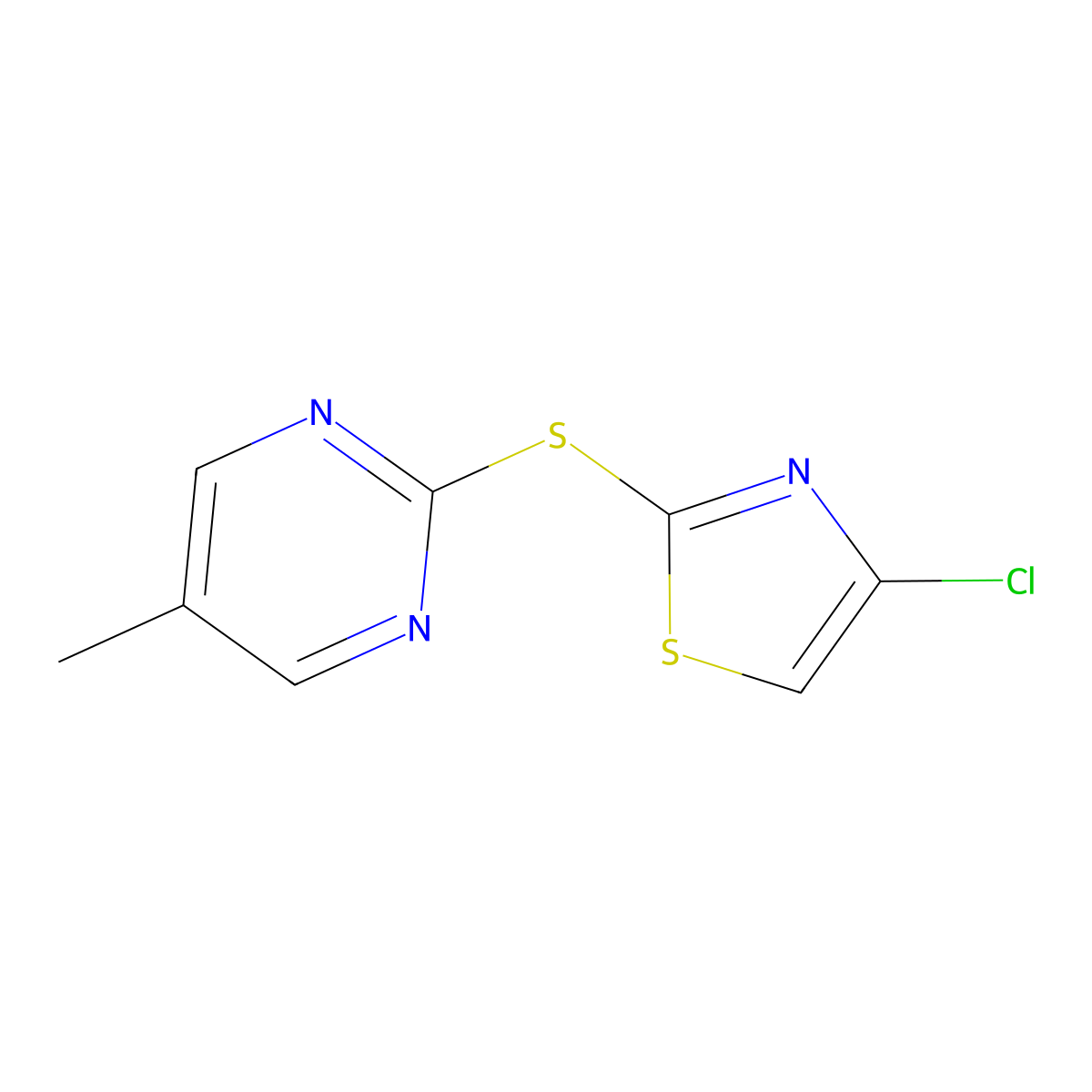 4-Chloro-2-(5-methylpyrimidin-2-yl)sulfanyl-1,3-thiazole molecular structure, CAS 1548813-08-6