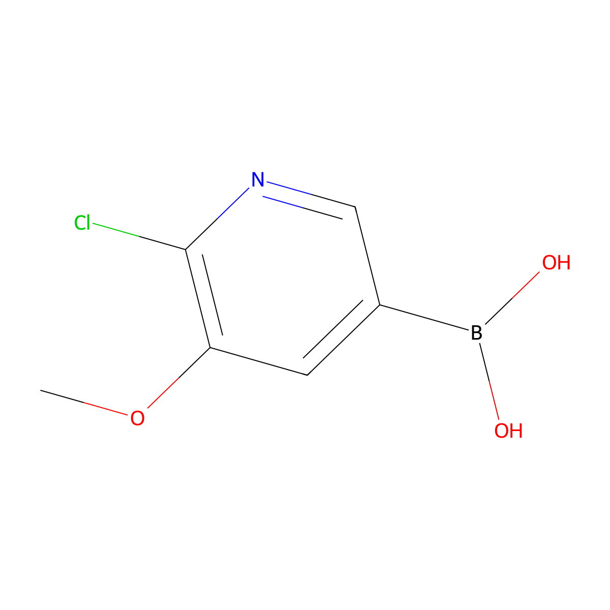 (6-Chloro-5-methoxypyridin-3-yl)boronic acid molecular structure, CAS 1548827-73-1