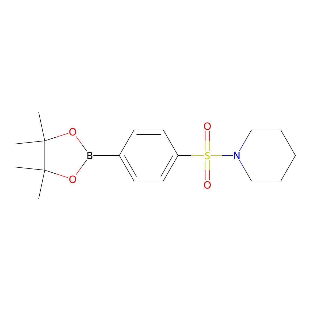 1-((4-(4,4,5,5-Tetramethyl-1,3,2-dioxaborolan-2-yl)phenyl)sulfonyl)piperidine molecular structure, CAS 1548827-83-3