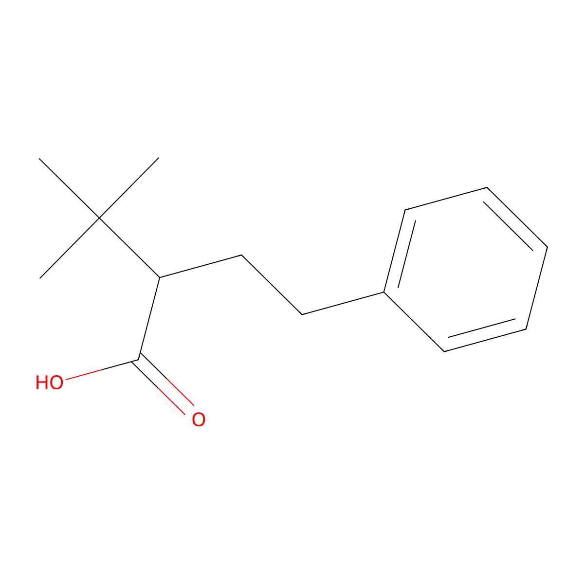 3,3-Dimethyl-2-(2-phenylethyl)butanoic acid molecular structure, CAS 1548835-38-6