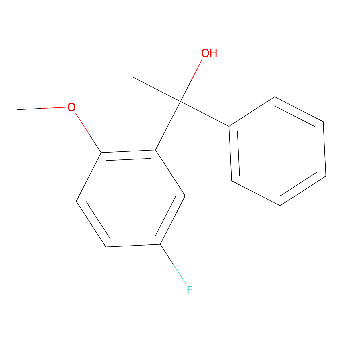 5-Fluoro-2-methoxy-alpha-methyl-alpha-phenylbenzenemethanol molecular structure, CAS 1548851-58-6