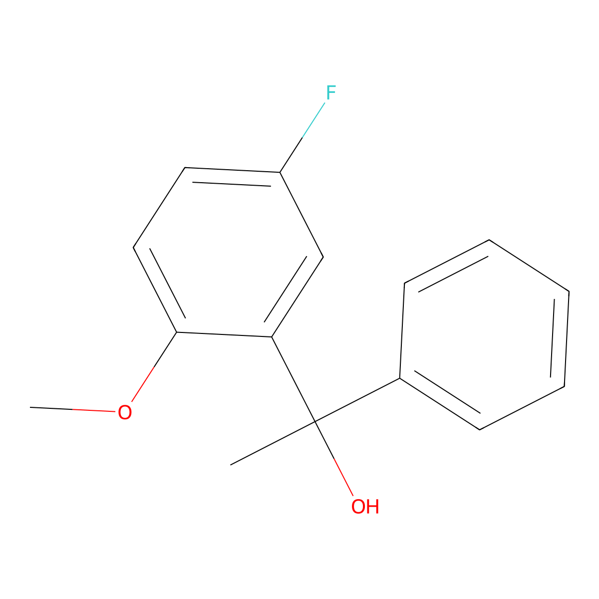 5-Fluoro-2-methoxy-alpha-methyl-alpha-phenylbenzenemethanol molecular structure, CAS 1548851-58-6