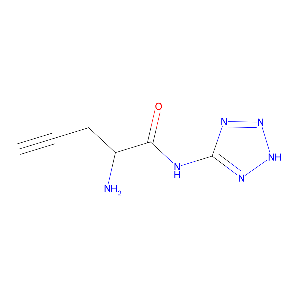 (2S)-2-amino-N-(2H-1,2,3,4-tetrazol-5-yl)pent-4-ynamide molecular structure, CAS 1548865-41-3