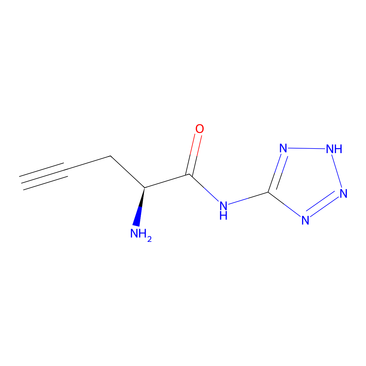 (2S)-2-amino-N-(2H-1,2,3,4-tetrazol-5-yl)pent-4-ynamide molecular structure, CAS 1548865-41-3