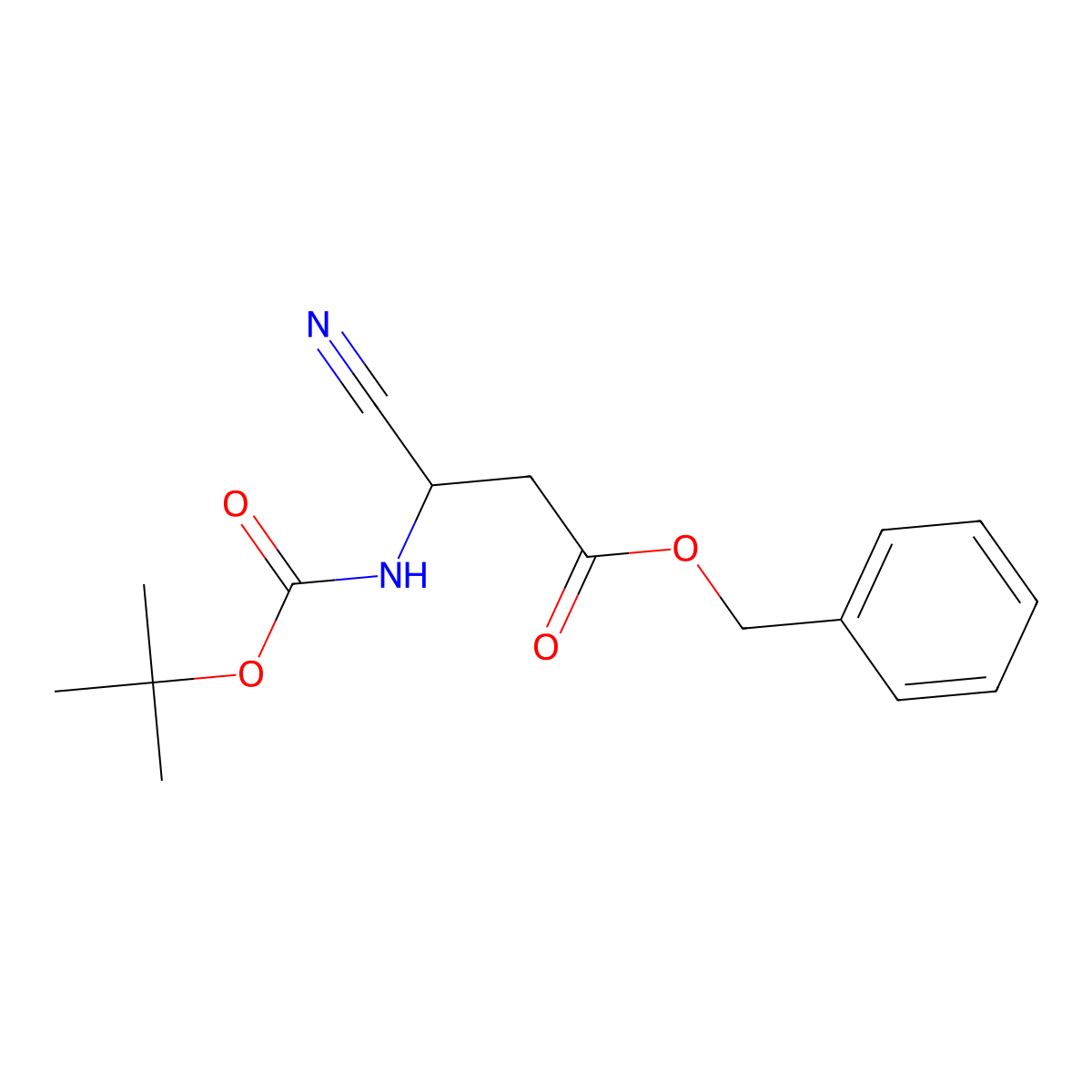 (R)-benzyl 3-((tert-butoxycarbonyl)amino)-3-cyanopropanoate molecular structure, CAS 1548865-72-0