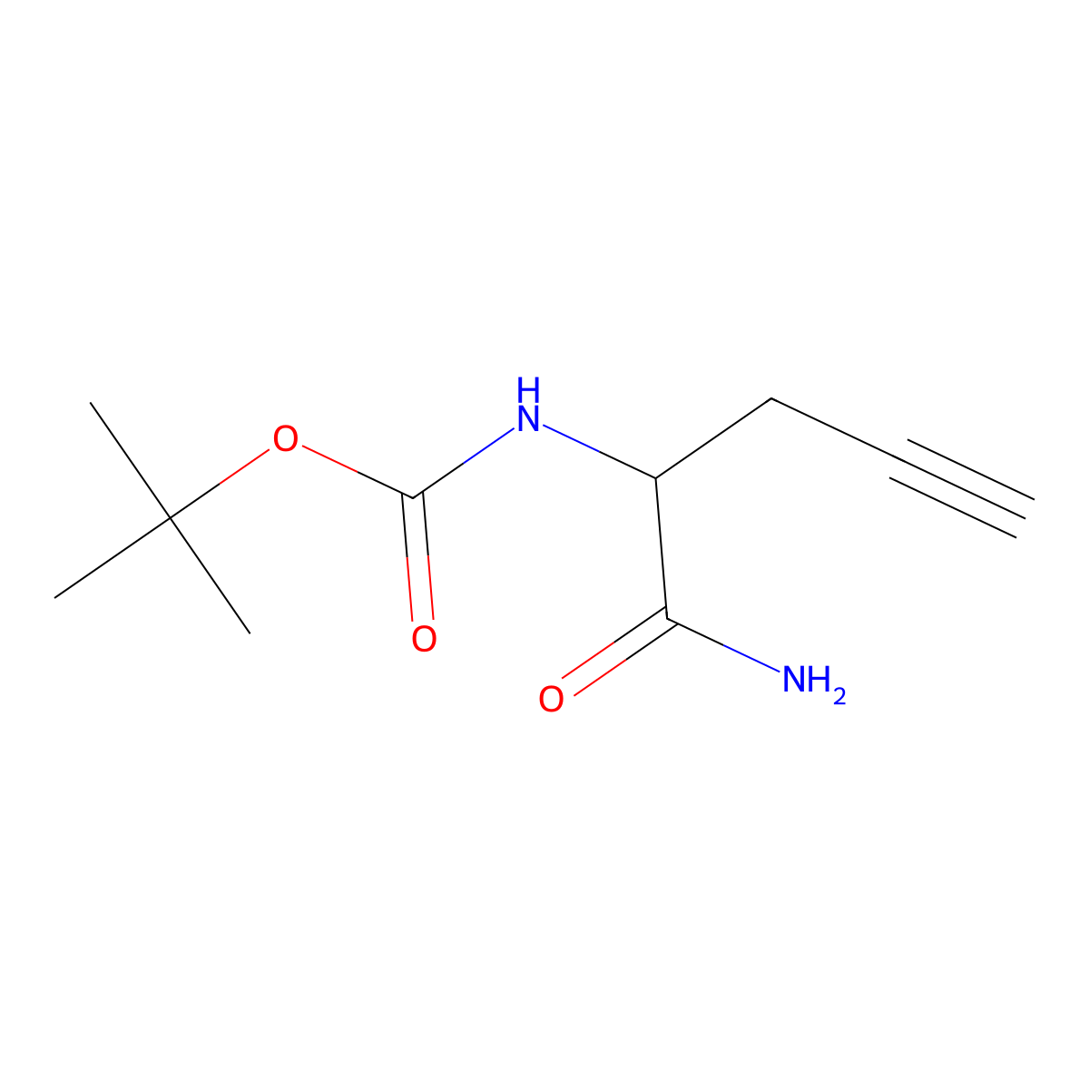 tert-butyl N-(1-carbamoylbut-3-yn-1-yl)carbamate molecular structure, CAS 1548865-88-8