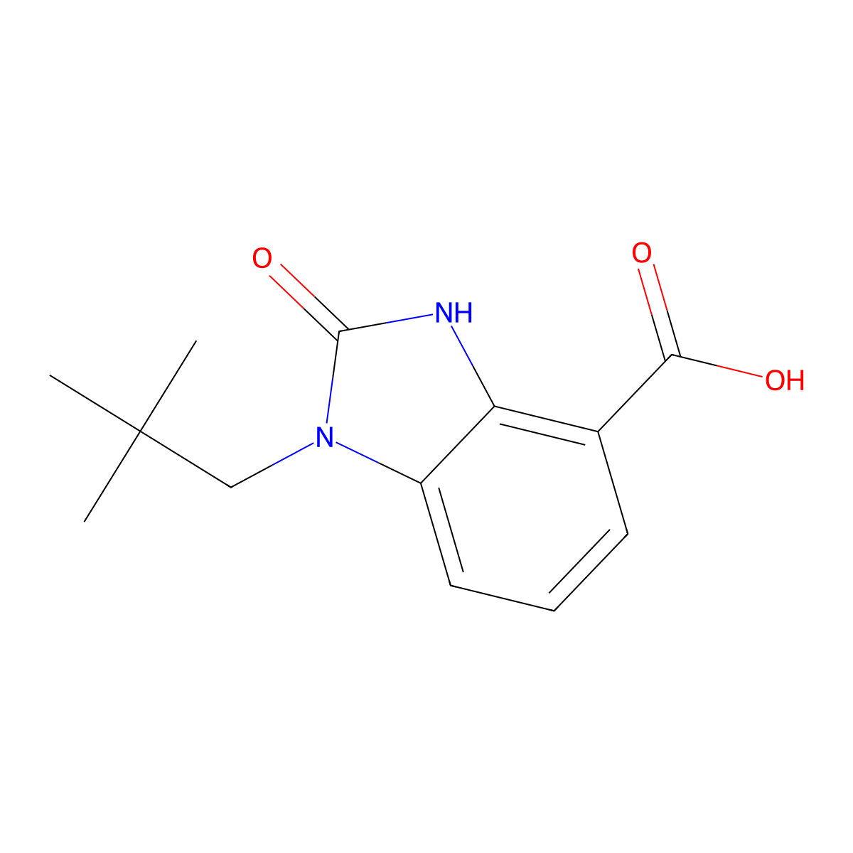 1-neopentyl-2-oxo-2,3-dihydro-1H-benzo(d)imidazole-4-carboxylic acid molecular structure, CAS 1548866-71-2