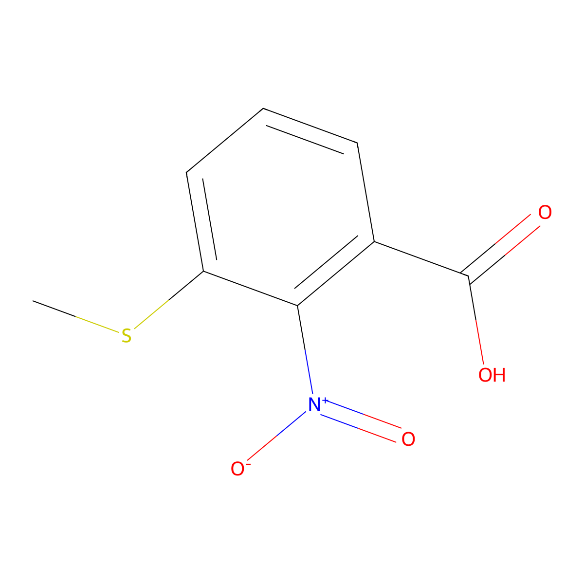 3-(Methylsulfanyl)-2-nitrobenzoic acid molecular structure, CAS 1548867-26-0