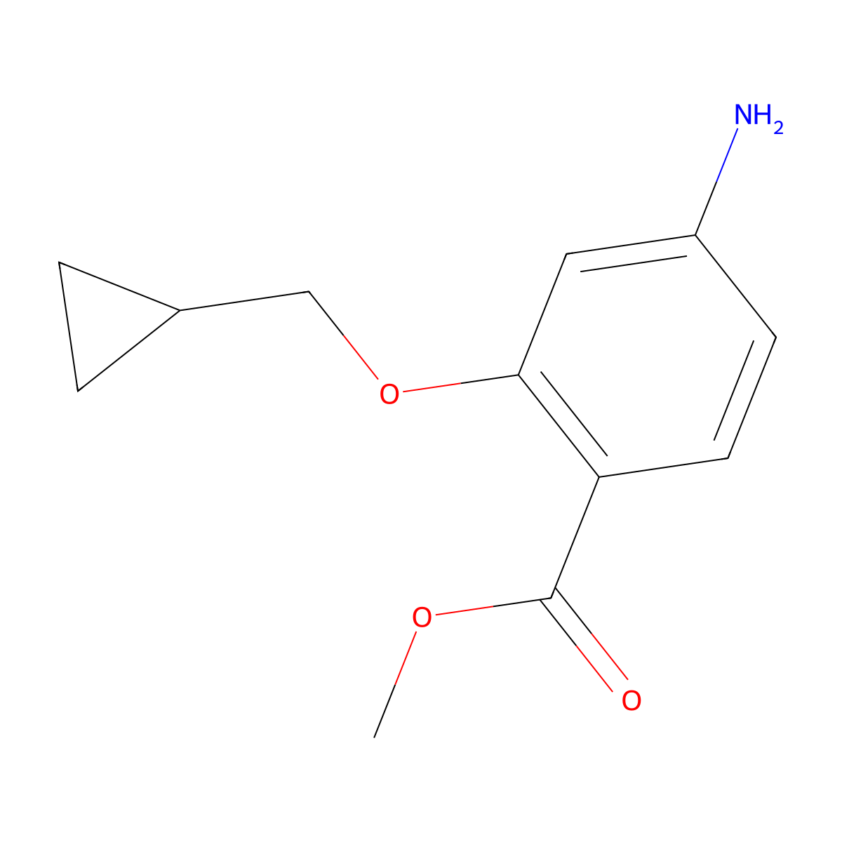Methyl 4-amino-2-(cyclopropylmethoxy)benzoate molecular structure, CAS 1548870-28-5