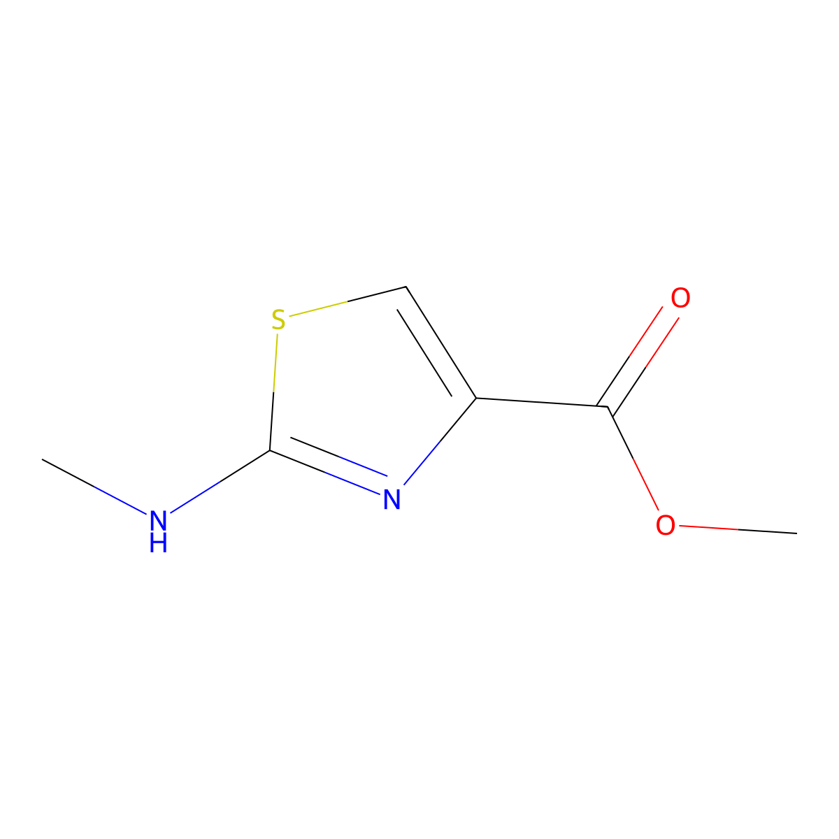 Methyl 2-(methylamino)-1,3-thiazole-4-carboxylate molecular structure, CAS 1548885-86-4