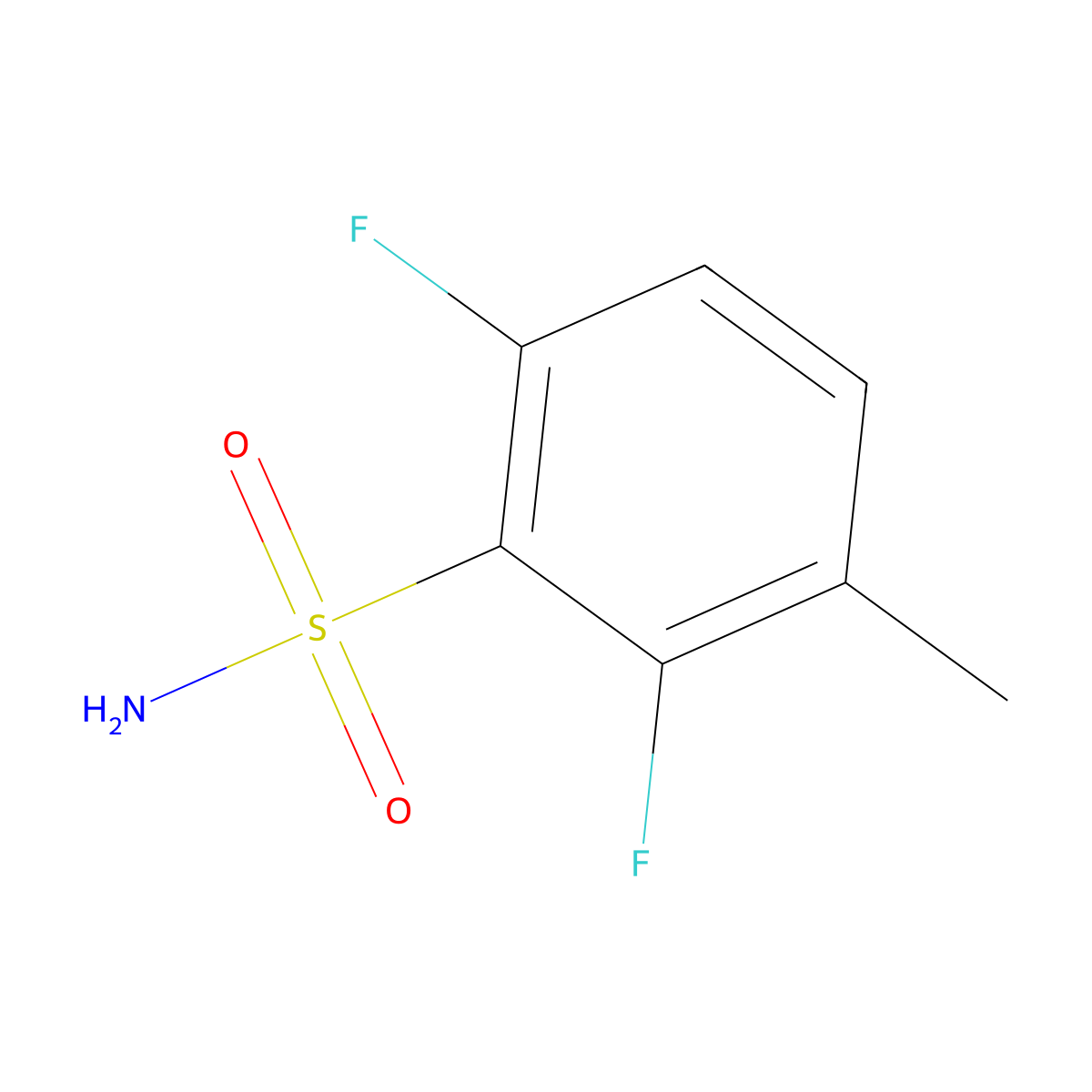 2,6-Difluoro-3-methylbenzene-1-sulfonamide molecular structure, CAS 1548897-94-4