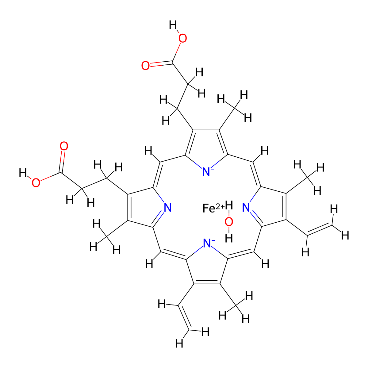 Hematin porcine molecular structure, CAS 15489-90-4