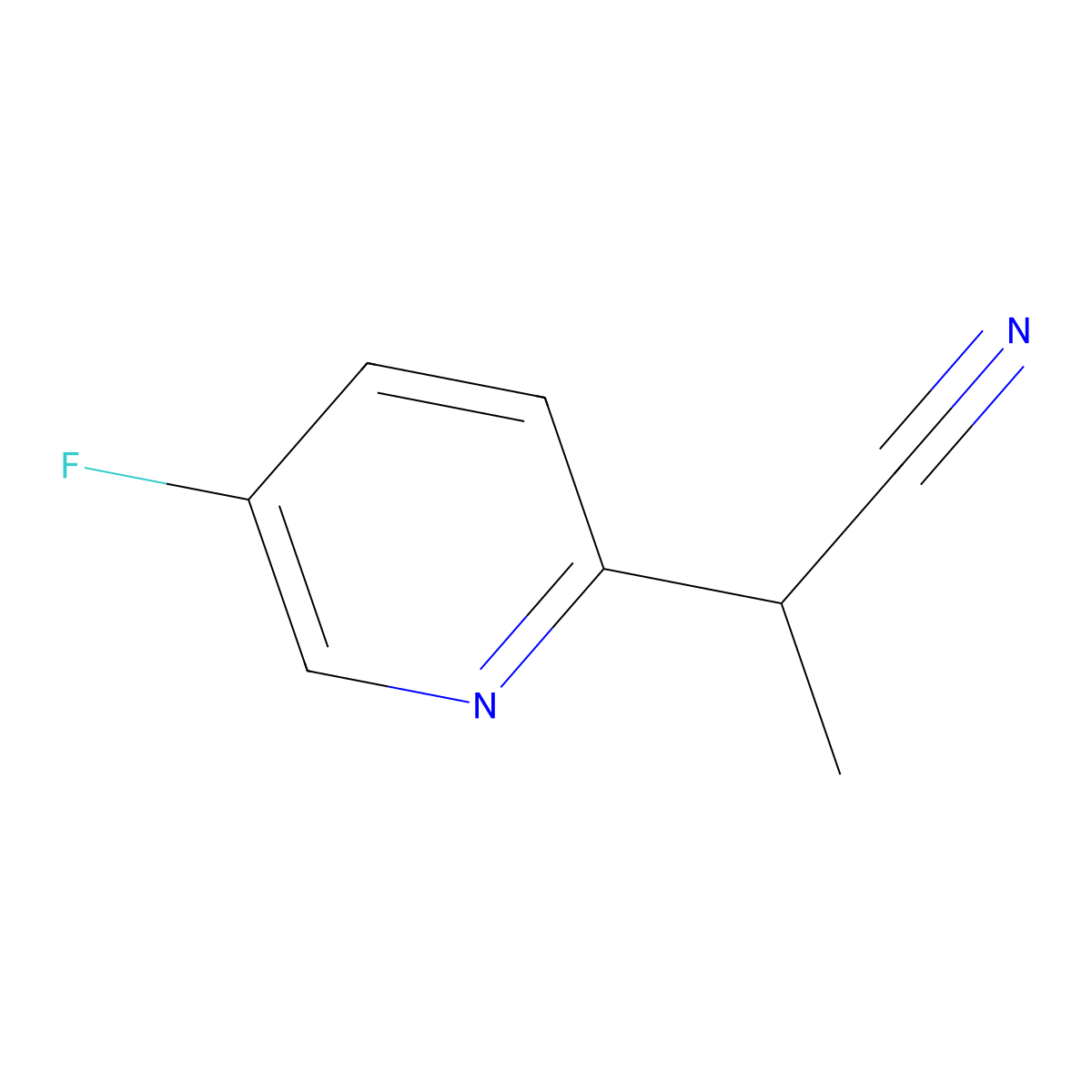 2-(5-Fluoropyridin-2-yl)propanenitrile molecular structure, CAS 1548991-97-4