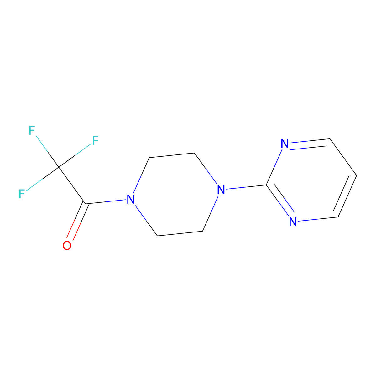 2,2,2-Trifluoro-1-(4-(pyrimidin-2-yl)piperazin-1-yl)ethan-1-one molecular structure, CAS 1549-78-6